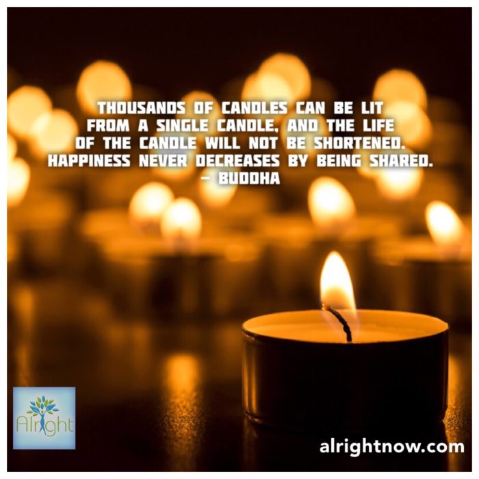 "Thousands of candles can be lit from..." AlrightNow